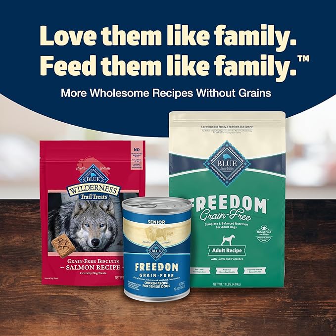 Blue Buffalo Freedom Grain-Free Dry Dog Food, Complete & Balanced Nutrition for Adult Dogs, Made in the USA with Natural Ingredients, Lamb & Potatoes, 11-lb Bag