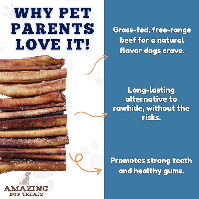 Amazing Dog Treats Bully Sticks 6 Inch [Extra Thick - 20 Pcs/Pck] -NO Hide Bones for Dogs - Safe Chews for Dogs - Long Lasting Bully Sticks