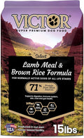VICTOR Super Premium Dog Food – Lamb Meal & Brown Rice Formula - Gluten-Free Dry Dog Food for All Normally Active Dogs of All Life Stages – Ideal for Dogs with Meat Protein Allergies, 15 lb