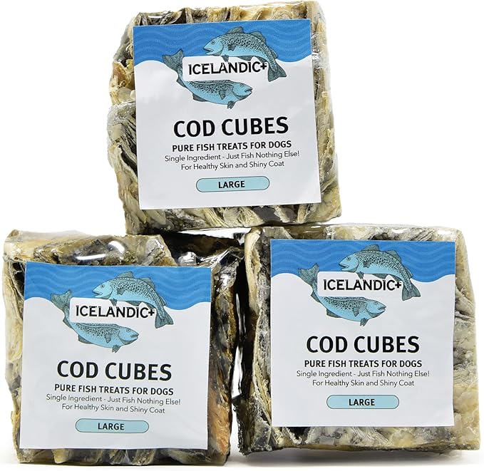 Icelandic+ Large Cod Skin 2" Cube Dog Treat (Pack of 4)