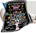 banonaty Best Teacher Blanket Teacher Throw Blankets Cozy Fleece Flannel Blanket Teacher Appreciation Gifts for Women Men Girls Adult for Couch Sofa Bed Decor 50"X60"