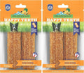 Happy Teeth Natural Cheese Dog Chews | Peanut Butter Flavor | Dental Chew | Protein Rich | Gluten Free - Lactose Free - Wheat Free - Soy Free | 2 Happy Teeth Chews per Resealable Pouch (Pack of 2)