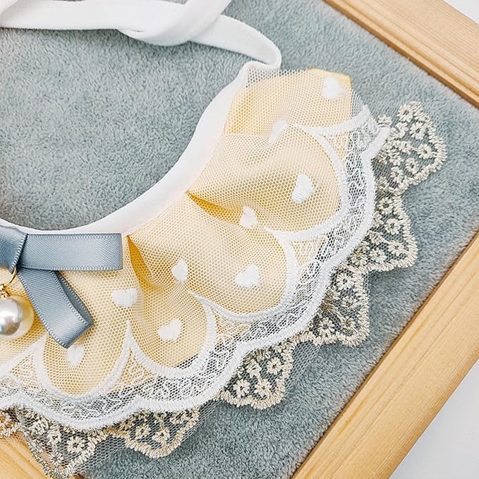Pet Costume for Cat Dog Lace Princess Saliva Towel Bib Scarf Holiday Dress-Up Accessories for Cats Small Do