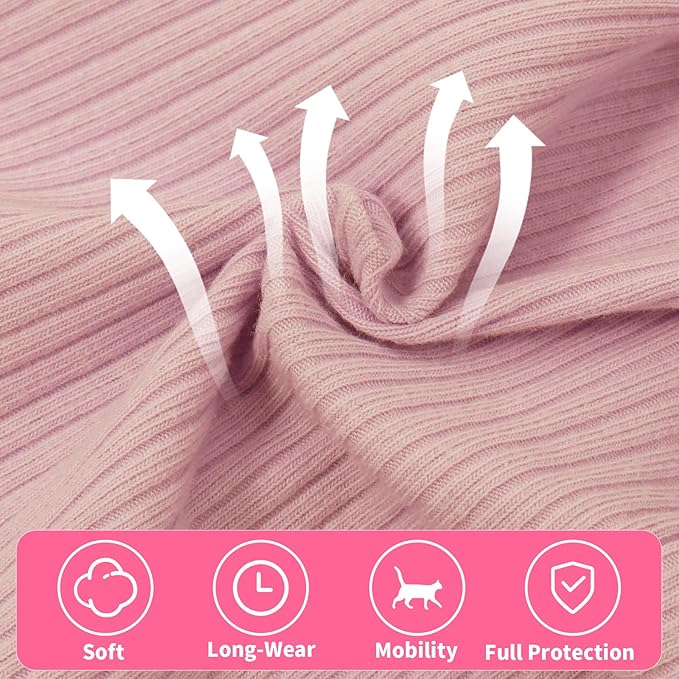 Coppthinktu Cat Recovery Suit Cat Onesie, Breathable Anti-Licking Cat Surgery Recovery Suit Female, Kitten Spay Recovery Suit for Cats After Surgery, Cats Surgical Body Suits Pink Medium