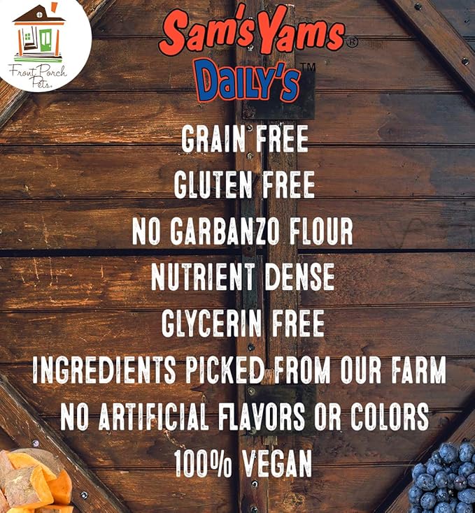 Front Porch Pets Sam's Yams Daily's Simply Sweet Potato, Apple & Carrot Dog Snacks, 7oz