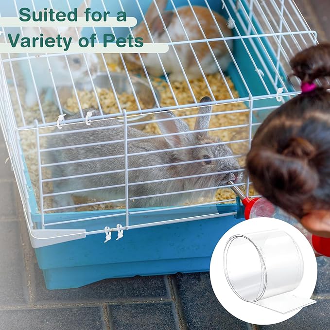 Juexica 2 Pcs 82.7 x 6 Inch Guinea Pig Cage Liner Clear Cuttable Critter Liner with Pre Drilled Holes Urine Guard Extra Long Liner with 100 Zip Ties for Rabbit Hamster Ferret Chinchilla