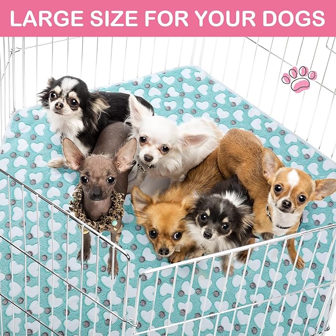 Preboun 4 Pcs 47 in Guinea Pig Playpen Pad Waterproof Hexagon Mat Reusable Dog Playpen Liner for Small Animal Rabbit Cage Tent Pee Pad Washable Yard Fence(Heart)