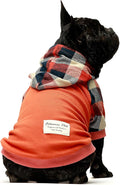 Fitwarm Dog Plaid Shirts Doggie Clothes Puppy Hoodies Cat Hooded T Shirts Pet Outfits Cotton Orange XS