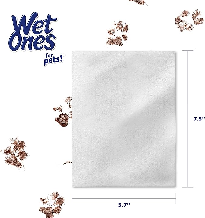 Wet Ones for Pets Freshening Multipurpose Wipes for Cats with Aloe Vera, Fresh Scent - Easy to Use Cat Cleaning Wipes for Pet Grooming in Canister, 50 Count - 12 Pack