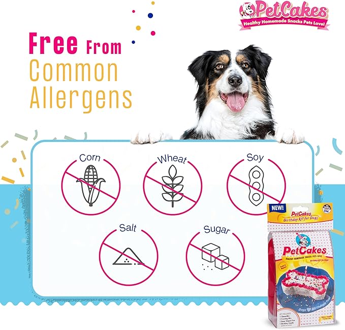 PetCakes Dog Birthday Cake Kit - All Natural Treats - Puppy to Large Dogs, Turkey Flavor - 5.5 Oz
