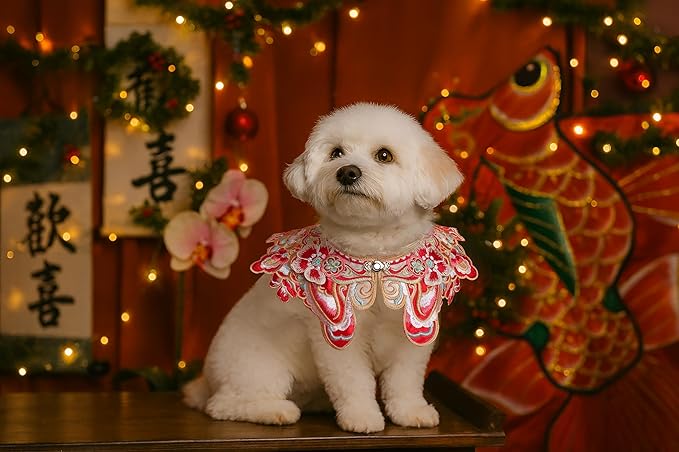 Leo Kitty Chinese-Style Classic Lion Pet Costume for Cats & Small Dogs — Festive New Year & Christmas Outfit, Cute & Joyful, Top Choice for a Unique Look