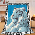 White Tiger Throw Blanket White Tiger Stuff Gifts for Kids Girls Boys Adults Women Men Soft Cozy Warm Plush Fluffy Fuzzy Fleece Blanket Decor 40''X50''