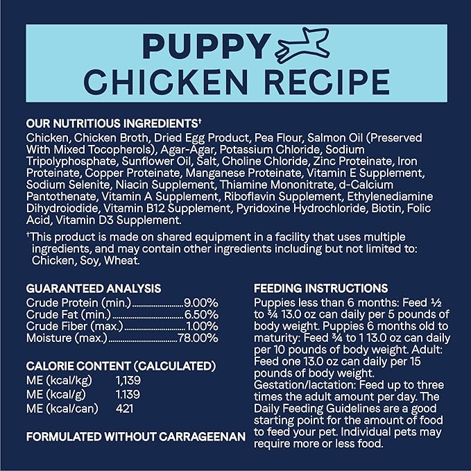 Canidae Pure Limited Ingredient Premium Puppy Wet Dog Food, Chicken Recipe, 13 oz. (Case of 12), Grain Free