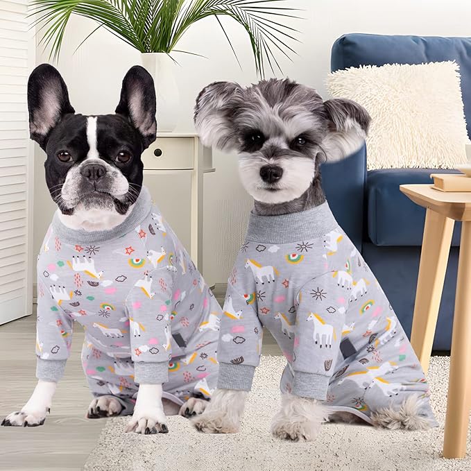 Dog Surgery Recovery Suit, Long Sleeve Onesie for Small Dogs, X-Large, Horse, Polycotton