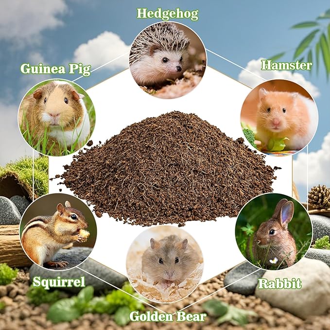 Sukh Natural Coconut Husk Bedding for Hamsters - Organic Coco Coir Substrate, Odor Control & Burrowing Friendly Small Pet Litter for Syrian Dwarf Hamsters, Gerbils, Degus