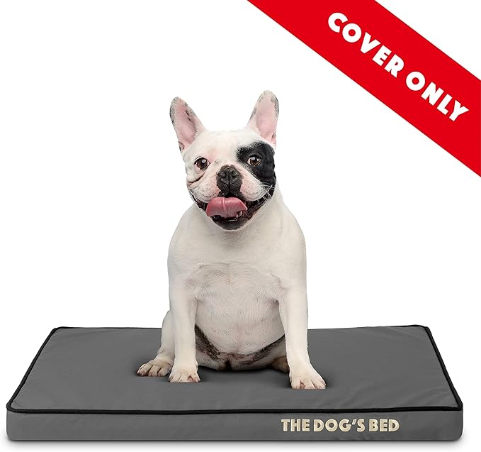 The Dog’s Bed Replacement Outer Cover, Oxford Fabric, Grey with Black Trim, Small, 2-Inch