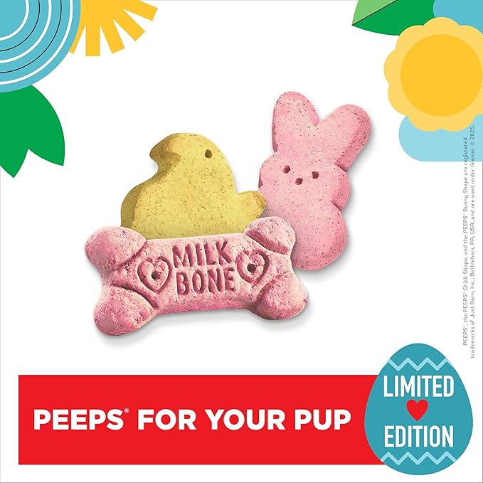 Milk-Bone Peeps Artificially Marshmallow Flavored Dog Treats,22 Oz. Pail,(Pack of 2)