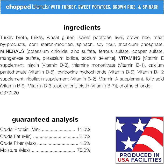Beneful Purina Wet Dog Food, Chopped Blends with Turkey - (8) 10 oz. Tubs (Pack of 2)