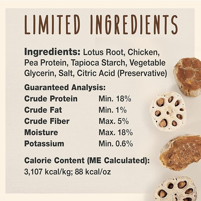Cadet Gourmet Crunch'ems Homestyle Dog Treats, Natural Dog Chews with Real Chicken and Lotus Root, Chicken 'N Veggie Flavor, 10 Count (Pack of 4)