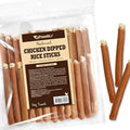 A Freschi srl Chicken Dog Treats, All Natural, Healthy & Easily Digestible, Low-Fat Puppy Chews, Human Grade Training & Rewards Dog Snacks, Rice Sticks, 24 oz Pack