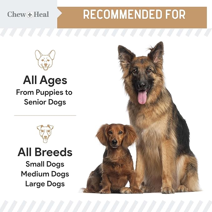 Dog Glucosamine Chews, 90 Count - Hip and Joint Supplement for Dogs - MSM, Chondroitin for Joint and Cartilage Health - Puppies and Seniors, Small and Large Breeds, Peanut Butter Flavor