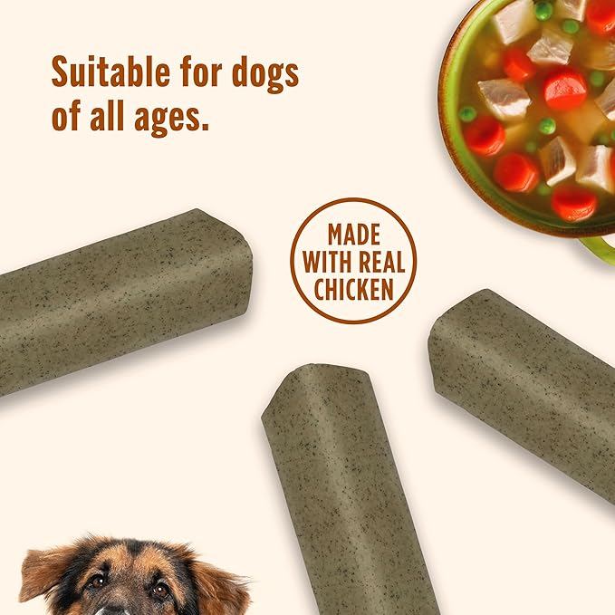 Rachael Ray Nutrish Soup Bones Dog Treats, Real Chicken & Veggies Flavor, 3 Bones, 6.3 Ounces