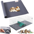 Waterproof Guinea Pig Cage Liner (1 EVA Roll with 5 Stickers), Easily Cut to Fit Hamster & Rabbit Cages, Reusable & Anti-Skid Rabbit Bedding, Ideal for Reptile Enclosures, 18"x79", Gray