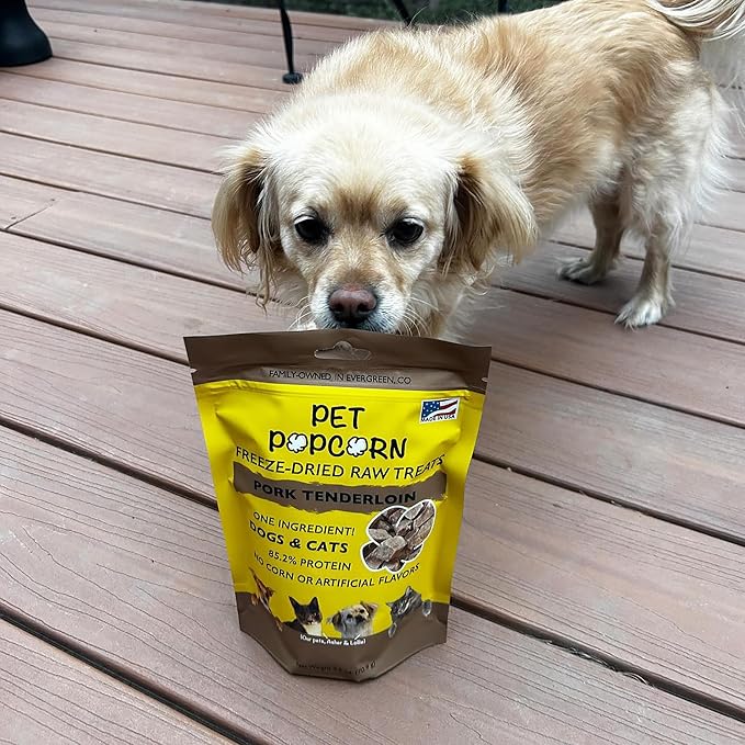 Freeze-Dried Raw Treats - Pork Tenderloin - 2.5oz Bag, Dog & Cat Snacks, Single Ingredient, Natural, Pet Food Topper, Protein‑Packed Meat