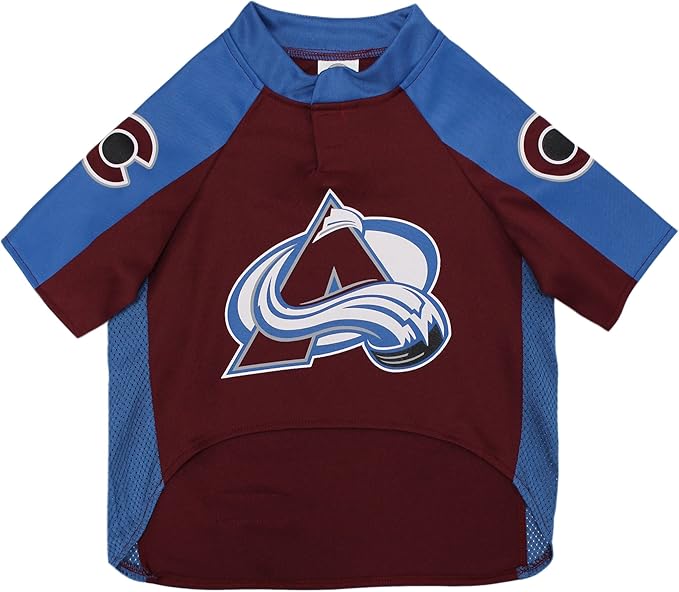 NHL Colorado Avalanche Jersey for Dogs & Cats, Small. - Let Your Pet Be A Real NHL Fan!