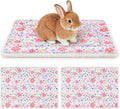 Glittme 2Pcs Bunny Bed Rabbit Bed for Indoor Cage Soft Guinea Pig Bed Fleece Mat Pad Warm Small Animal Bedding Accessories for Hamster Ferret Washable Non-Slip Rabbit Hide House Liner