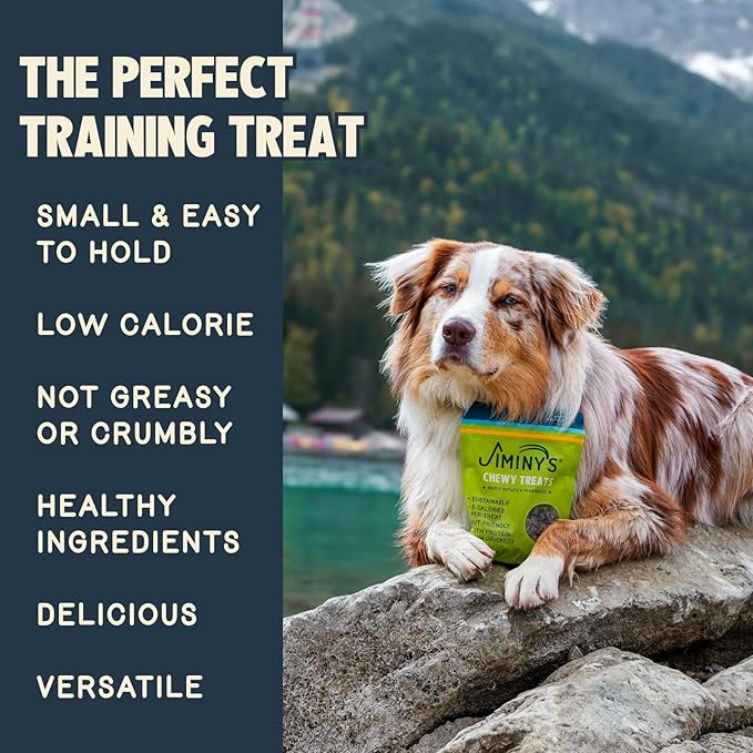 Jiminy's Chewy Cricket Dog Training Treats, Low Calorie, Hypoallergenic, 6oz, Sweet Potato & Pea (Pack of 1)