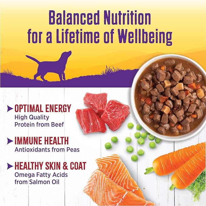 Wellness Complete Health Grain Free Canned Wet Dog Food, Beef Stew, 12.5-Ounce Can (Pack of 12)
