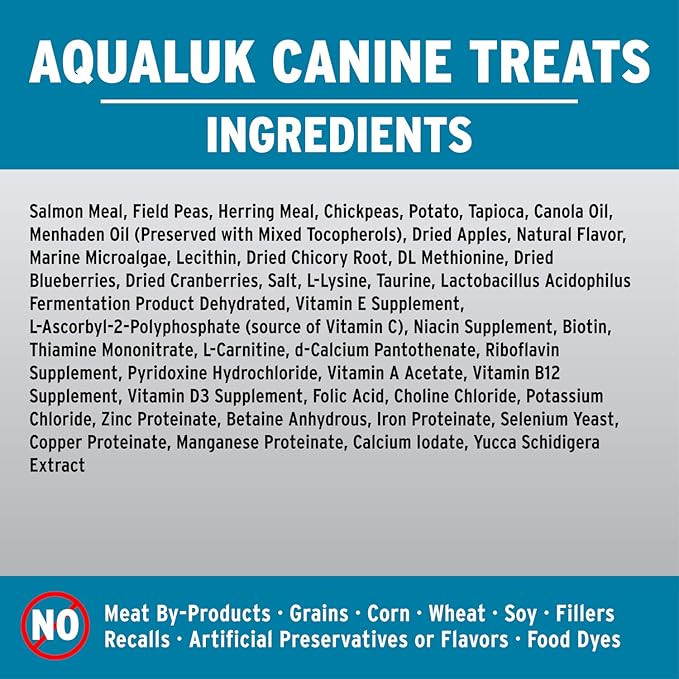 Annamaet Grain-Free Aqualuk Dog Treats Cold Water Formula with Salmon & Herring, 7-oz Bag