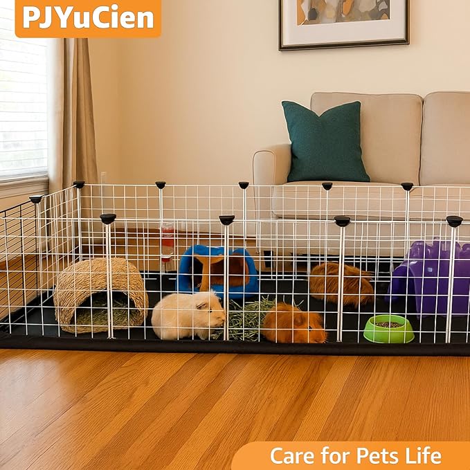 PJYuCien Guinea Pig Cage Liner, Waterproof Tarp Bottom pad for Rabbits, Easy to Install, Suitable for Totoro, Hedgehogs, Ferrets and Other Small Animals.Not Include Cage (24" X 60")