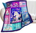 SweetFox Just A Girl Who Loves Horses Blanket, Horse Decor Throw Blanket Gifts for Girls Boys Lovers Super Warm Soft Plush Fleece Flannel Winter Bedding Blankets for Kids Adults Men Women 50"X40"