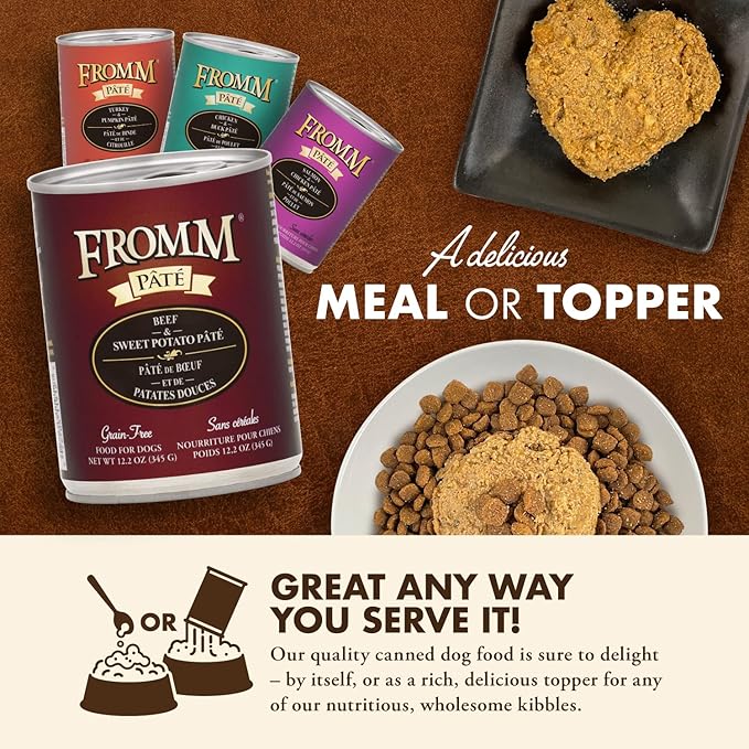 Fromm Beef & Sweet Potato Pate Dog Food - Premium Wet Dog Food - Beef Recipe - Case of 12 Cans