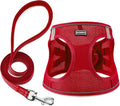 Dog Harness with Leash Set, No Pull Adjustable Reflective Step-in Puppy Pet Vest Harnesses for Small Medium Large Dogs and Cats,Red XXS