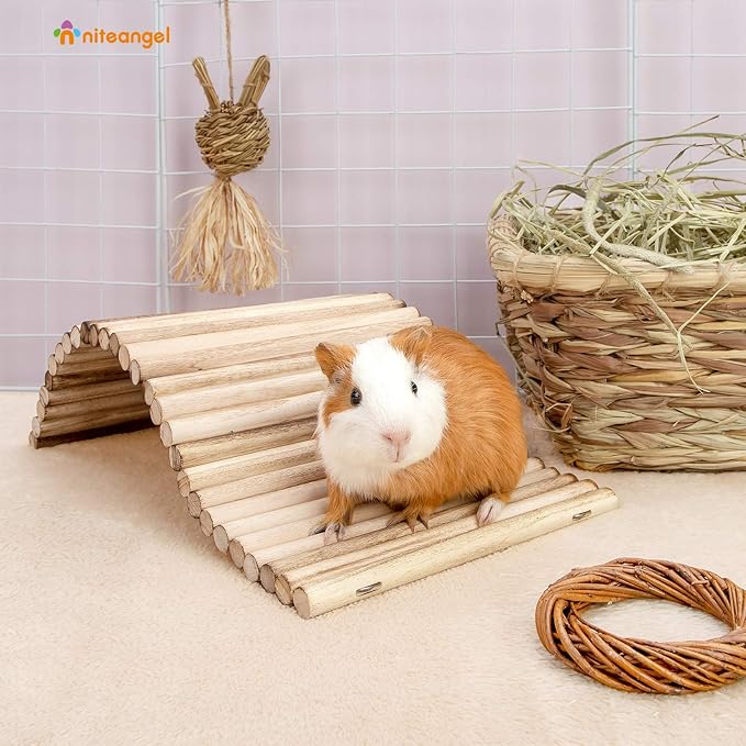 Niteangel Small Animal Climbing Toys - Suspension Bridge Ladder for Hamsters Gerbils Mice Rats Guinea Pigs or Other Small Pets (15.7'' x 7.8'')