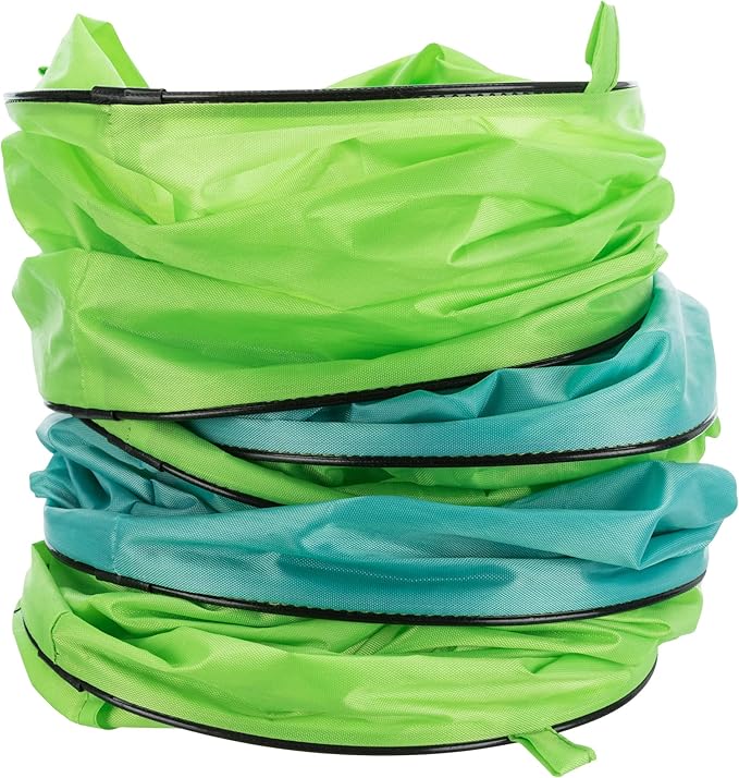 TRIXIE Rabbit Play Tunnel – Collapsible Pop-Up Play Tube for Bunnies, Guinea Pigs & Chinchillas – Small Pet Hideout Tunnel for Indoor Adventures – Multicolor, 51.25 x 7.25 x 7.25 in