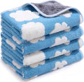 Reginary 4 Pcs Waterproof Guinea Pig Blankets Washable Small Animal Fleece Bedding Guinea Pig Cage Liners Reusable Training Pads Pet Pee Pad Sleep Mat for Hamster(White Clouds,24 x 16 Inch)