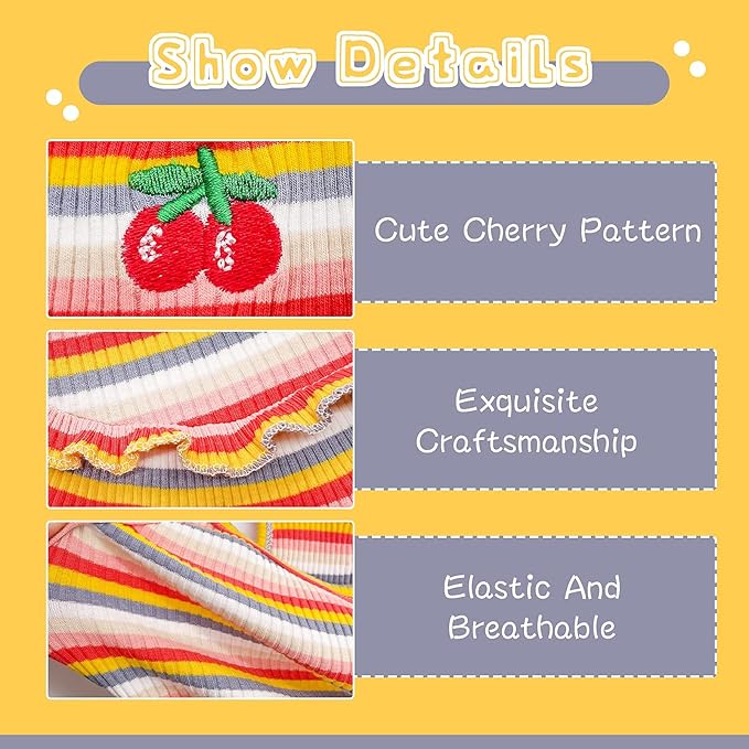 Cute Dog Dress for Small Dogs Girl Birthday Puppy Clothes Spring Summer Dog Outfits Rainbow Colorful Striped Cherry Princess Pet Tutu Skirt Doggie Cat Chihuahua Yorkies Dresses