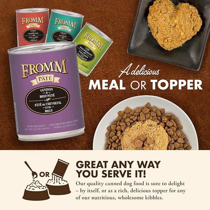 Fromm Venison & Beef Pate Dog Food - Premium Wet Dog Food - Venison Recipe - Case of 12 Cans