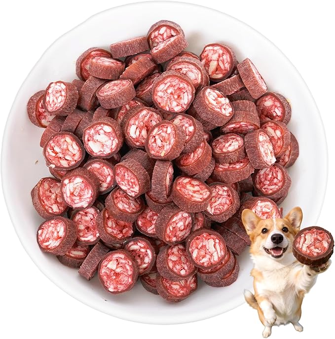 7.05oz Real Duck & Cranberry Filled Roll Dog Treats - Beef Hide Dog Chews for Tartar Control and Dental Care - Puppy Training Treats for All Breed,Large,Small Dogs