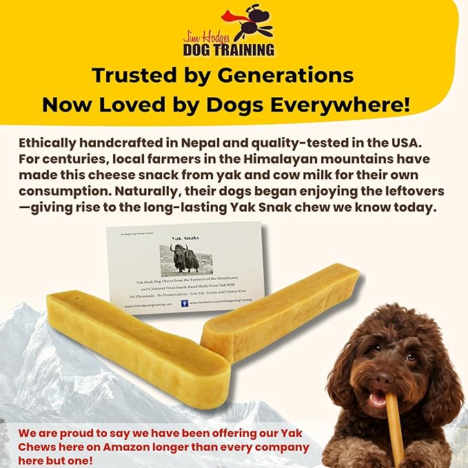 Yak Snak Dog Chews – All Natural Hard Cheese Himalayan Dog Treats – Long Lasting, Made from Yak Milk – Bulk Pack, Small, Medium & Large Sizes (Large 25pcs.)