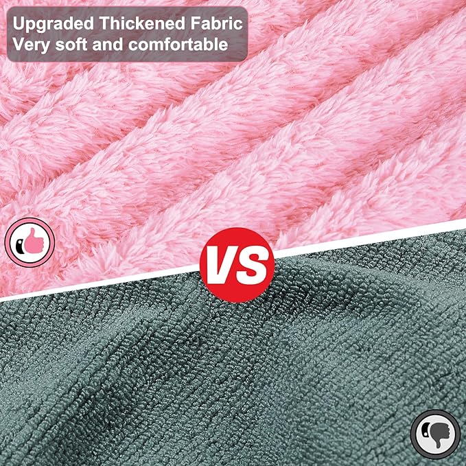 Bienbee Dog Bathrobe, Quick Drying Super Absorbent Dog Robes for After Bath, Warm Keeping Dogs Towel, Dogs Bath Supplies, Pink M