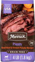 Merrick Premium Grain Free Dry Puppy Food, Wholesome And Natural Kibble With Real Texas Beef And Sweet Potato - 4.0 lb. Bag