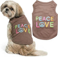 Parisian Pet Dog Shirt - 100% Cotton Peace Love Shirts for Medium Dogs - Sleeveless Pet Clothes - Lightweight Dog T Shirts - Breathable Puppy Clothes - Stretchy Unisex Dogs Apparel