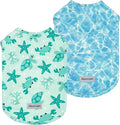 Fitwarm 2 Pack Marine UPF 50+ UV Sun Protection Dog Shirt, Lightweight Cooling Vest, Quick Dry Summer Clothes for Small Dogs Boy Girl, Pet Outfit, Sky Blue, Mint Green, XXL