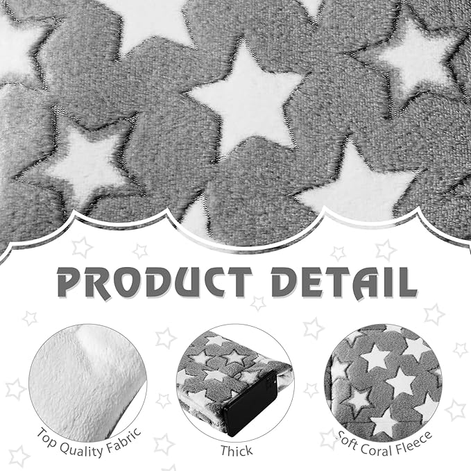 Haull 4 Pcs Waterproof Guinea Pig Bedding Guinea Pig Bed Plush Cage Liners Soft Rabbit Dog Crate Pad Cat Mat Reversible Cozy Animal Pee Pad Hamster Bunny Mat Accessory(Gray Star,13 x 18.5 Inch)