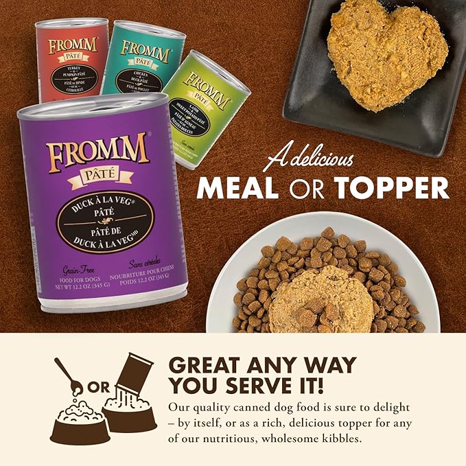 Fromm Duck A La Veg Pate Dog Food - Premium Wet Dog Food - Duck Recipe - Case of 12 Cans
